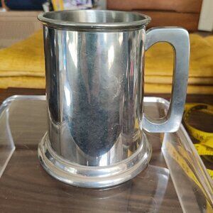 Pewter Glass Bottom Tankard Drink to your health. Holds 12 oz